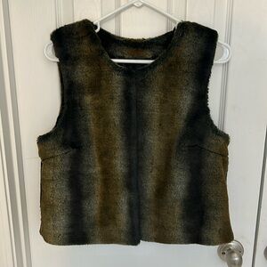 Trina Turk multicolor faux fur vest